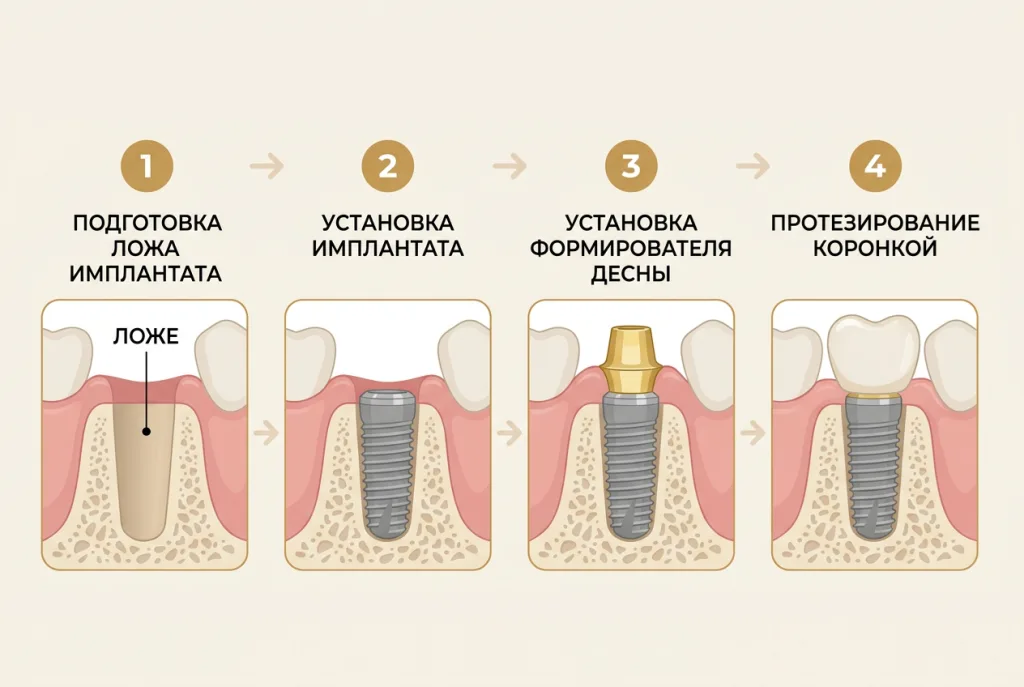 Установка зубного импланта пошагово схема этапов лечения.png