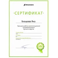 Сертификаты и дипломы Геюшова Яна Набиевна