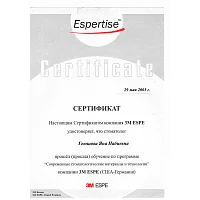 Сертификаты и дипломы Геюшова Яна Набиевна