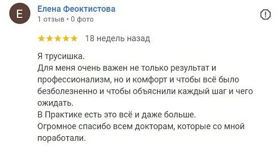 Отзыв о Практик, Елена Феоктистова