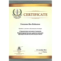 Сертификаты и дипломы Геюшова Яна Набиевна