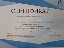 Сертификаты и дипломы Штаченко Елизавета Александровна 