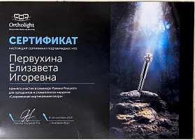 Сертификаты и дипломы Литвинова Елизавета Игоревна