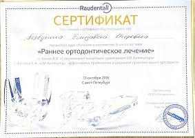 Сертификаты и дипломы Литвинова Елизавета Игоревна